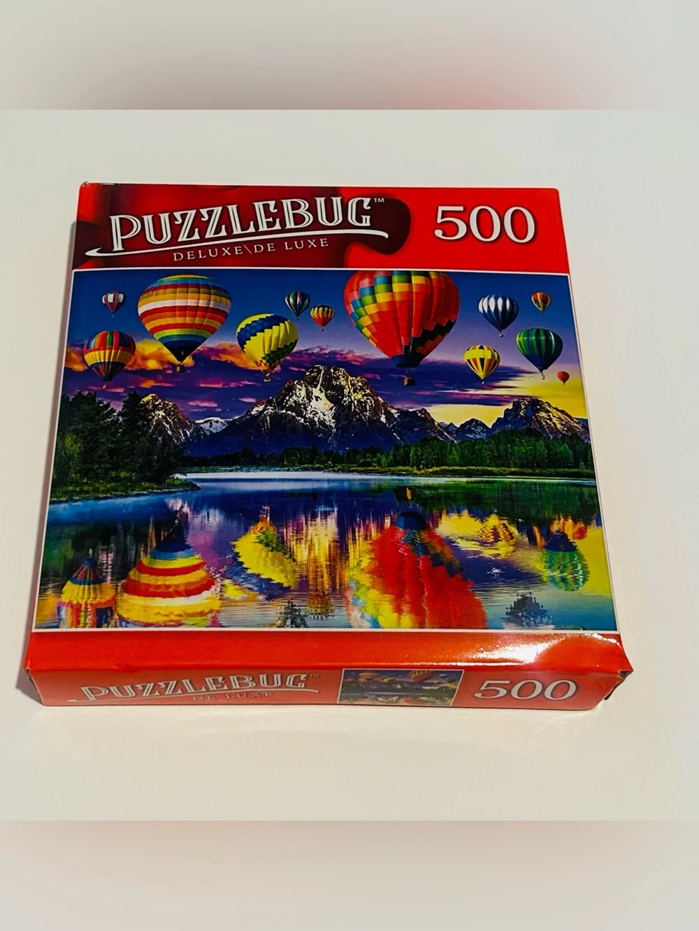 New “Balloon and Mountain Reflections” 500 Pieces 18” x 14” Puzzlebug DeLuxe